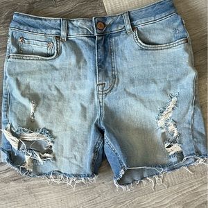 ASOS Distressed 4 inch inseam denim shorts